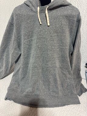 Sonoma Gray Hooded Pullover Sweatshirt with Cream Drawstrings
